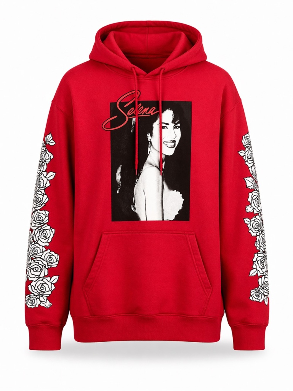 Selena Official Merch Red Graphic Hoodie Vintage Style Band Sweatshirt